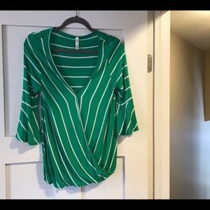 Green wrap front top